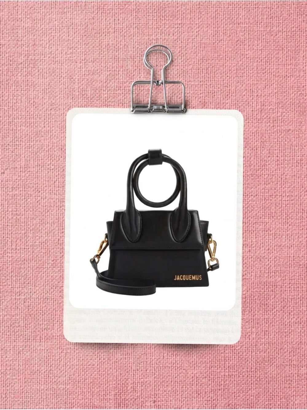 Jacquemus Black Mini Bag with Gold Hardware